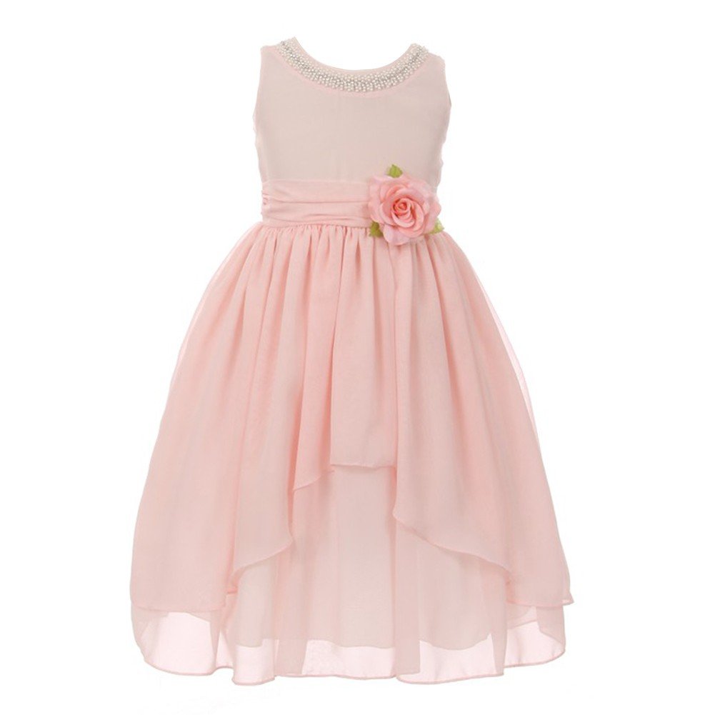 blush colored flower girl dress