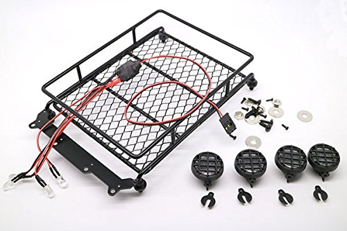 RC 1:10 Roof Luggage Rack LED Light Bar Wrangler Tamiya CC01 SCX10 Axial 513B