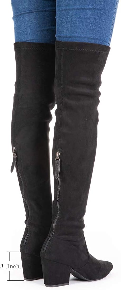  | N.N.G Women Boots Winter Over Knee Long Boots Fashion Boots Heels Autumn Quality Suede Comfort Square Heels US Size | Over-the-Knee