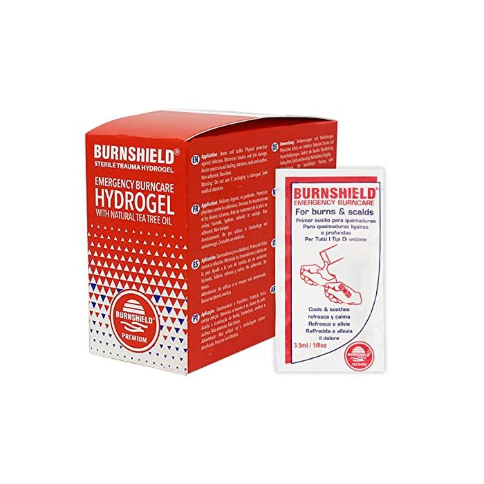 Burnshield First Aid Burn Relief Hydrogel Sachets, 25 Count