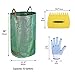 Garden Waste Bag with 2 Leaf Scoops and 2 Antiskid Gloves - 32 Gallons Reusable Collapsible Gardening Yard Lawn and Leaf Waste Bag, Hand Leaf Rakes and Leaf Collector for Garden Rubbish