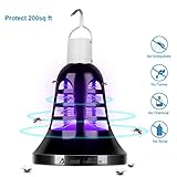 Auledio Camping Lantern and Bug Zapper - LED Mosquito Killer Lamp with 3 Modes and USB Cable - Lightweight Camping Gear and Accessories For The Outdoors and Emergenciesï¼ˆblackï¼‰