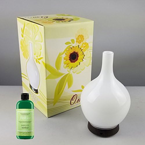 AromaTherapy Ultrasonic Oil Diffuser Fresh Air OM Humidifier Cool Mist White Glass Vase Essential Oil Diffuser