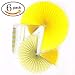 Sunshine Yellow Round Hanging Paper Fans Decorations Baby Shower Birthday Wedding Party Decorations, 6pc