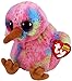 Ty Beanie Boos Tropical Birds Kiwi (Multi-Colored), Beaks (Toucan) & Gilda (Flamingo) Gift Set Bundle with Bonus Matty's Toy Stop Storage Bag - 3 Pack