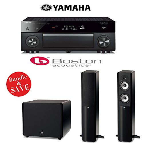 Yamaha RX-A1050 7.2-Channel Network AV Receiver + (1) Pair of Boston Acoustics A 250 Dual 5.25-Inch Floorstanding Speakers + (1) Boston Acoustics ASW250 250-Watt 10-Inch Powered Subwoofer