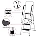 Giantex 2 in 1 Non-slip Step Ladder Folding Stool w/Anti-Slip Handrails Grip and Additional Metal Bars 4 Step Ladder for Home and Office Use 62.5''H