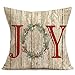 Asamour Xmas Vintage Wood Home Decor Pillowcase Christmas Letter with Beautiful Wreath Decorative Throw Pillow Case Cushion Cover 18’’x18’’ Set of 4,Red Truck,Christmas Tree (4 Pack Vintage Wood Xmas)