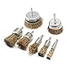 7-Piece Brass Coated Wire Brush Wheel & Cup Brush Set with 1/4-Inch Shank