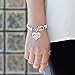 Inspired Silver - Sister-in-Law Braided Bracelet for Women - Silver Pave Heart Charm Bracelet with Cubic Zirconia Jewelry