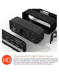 hypergear Bestia XL Rugged Portable IPX6 impermeable resistente al agua al aire última intervensión interior Altavoces con Micrófono integrado, mejor Loud 30 W Bass sonido estéreo inalámbrico con Bluetooth para Iphone, computadora