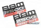 2 NEW (PAIR) MATTE BLACK DODGE RAM 2500 DOOR BADGES EMBLEMS SET CUMMINS 2500HD
