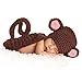 CX-Queen Baby Photography Prop Brown Monkey Handmade Crochet Knitted Costume
