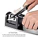 Knife Sharpener, Professional Kitchen Knife Sharpener, 2-Stage Steel Diamond Coated Sharpening Wheel System, Non-slip Steel Base Chef Choice Knife Sharpening Kit, Easy to Use and Safe (Black)