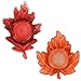 Fall Harvest Leaf Glass Tealight Candle Holders Set of 4 Thanksgiving