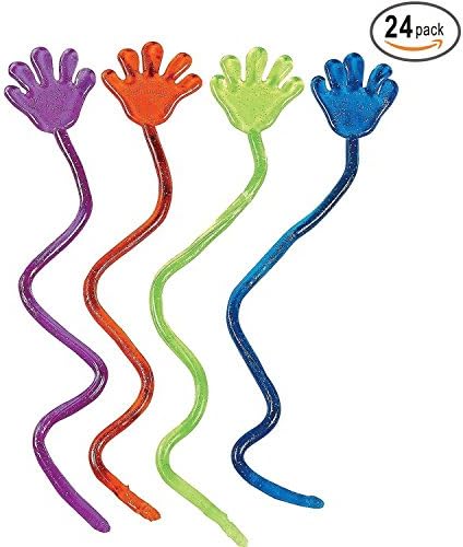 D-Mcark 24 Packs Slap Hands Glitter Sticky Toys Sticky Hands Party Favors for Super Hero / Slime / Mud / Sticky Wall Party Favors