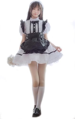 Amazon ドラゴン エクスプレス 可愛い コスプレ ゴスロリ メイド服 衣装 エプロン 4点セット L コスプレ 仮装 通販