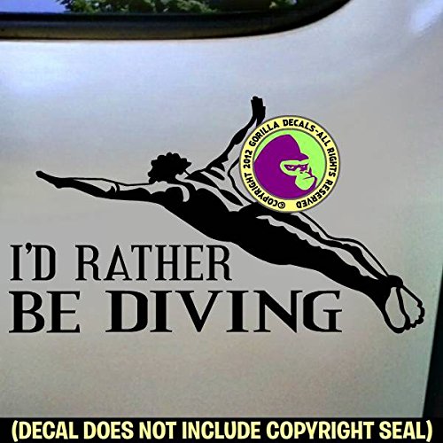 RATHER BE DIVING Springboard Diver MALE Vinyl Decal Sticker E
