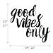 Good Vibes Only Wall Decal Inspirational Wall Quote Living Room Wall Decor (Small,Black)