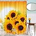 Likiyol Bathroom Shower Curtain Sunflowers in The Sunset Shower Curtains with 12 Hooks, Durable Waterproof Fabric Bathroom Curtain