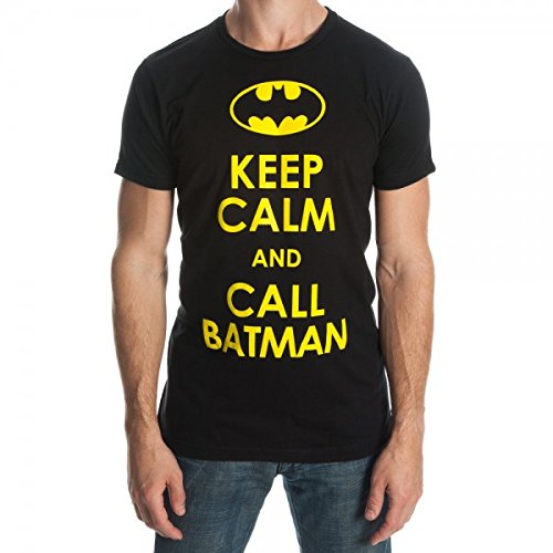 Bioworld batman keep calm and call batman men s black t…