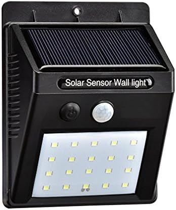 iRSE Solar Light 20 LED Security Motion Sensor Lights Wall Wireless Lighting Waterproof Outdoor front back door Patio Garden Garage Stairs Porch Mailbox no wires bright spotlight (Black)