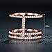Redbarry 18k Rose Gold Plated Tri-circles Wheel Micro CZ Paved Mid Finger Rings, Size 8