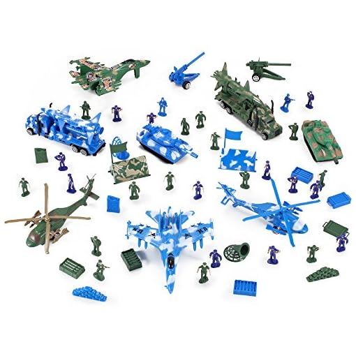 Liberty Imports Action Figures Army Men Soldier Military Playset with Scaled Vehicles (52 pcs) - Image 3