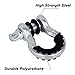 FieryRed 3/4 Inch D Ring Shackle 22,046Ibs Break Strength with 7/8 Inch Locking Pin,Black Isolator Washer Kits to Use with Tow Strap,Pack of 2
