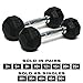 SPRI Dumbbells Hand Weights Deluxe Rubber Encased Chrome Handle All-Purpose Dumbbell (Available in 3, 5, 8, 10, 12, 15, 20, 25, 30, 35, 30, 45, 50 Pounds)