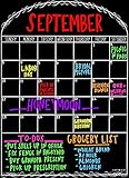 Happy Home Designs Magnetic Refrigerator Calendar in Glossy Black with Long-Lasting Dry Erase Finish in a 12