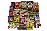 Healthy and Delicious Care Package Box of 40 Items- Includes Larabar, Clif Bar, Kind Bar, and Boulder Chips-Packaged in an Exclusive Stay at Home Snacks Branded Box