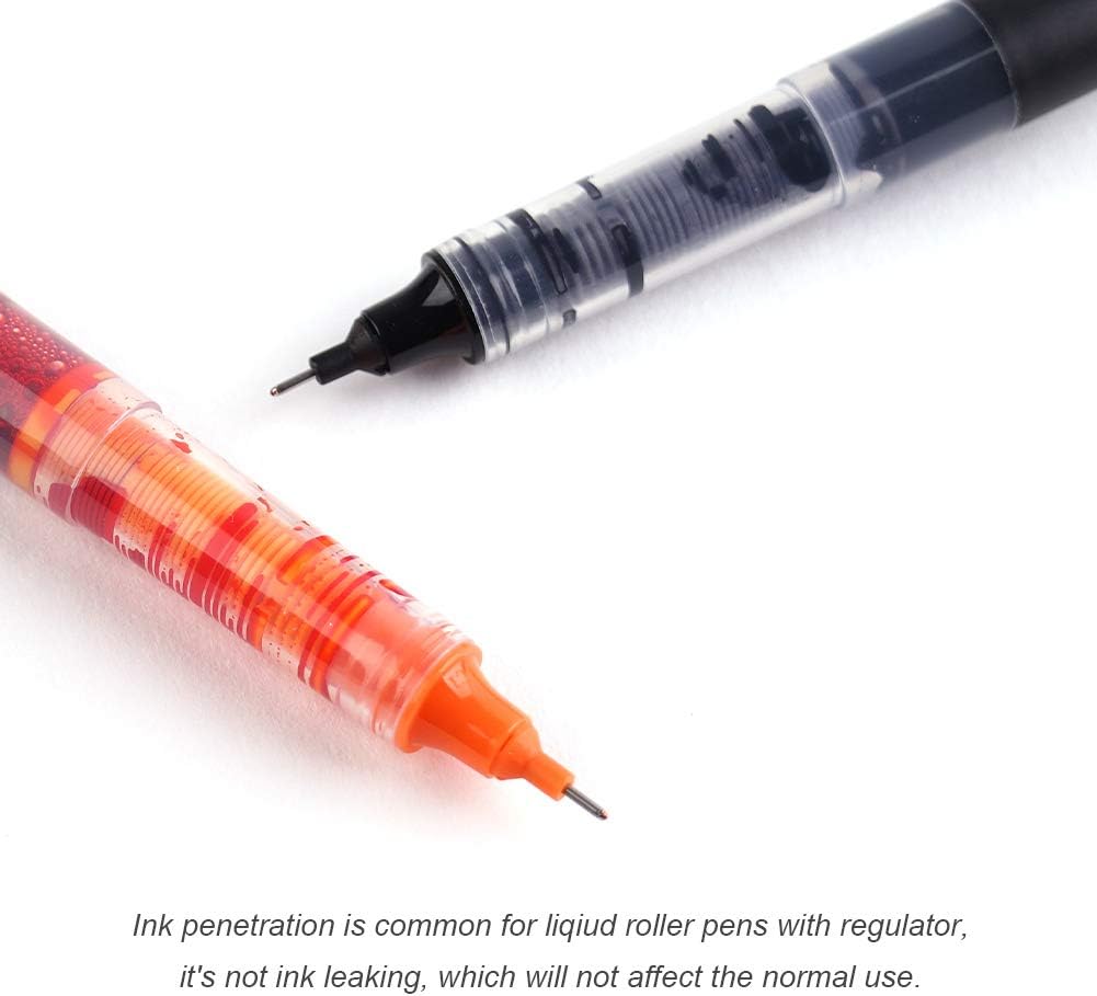 Writech Rolling Ball Pens Quick Dry Ink 0.5 mm Extra Fine Point Pens 10 Pcs Liquid Ink Pen Rollerball Pens Vintage Color: Office Products