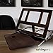KINGART Adjustable Wood Espresso Stained Desk Table Easel with Storage Drawer, Paint Palette, Portable Wooden Artist Desktop, Painting, Drawing Sketching Book StandE