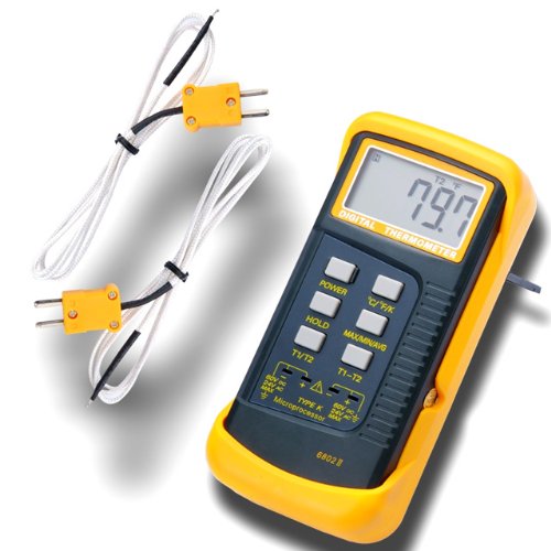 AODE Pro Digital Thermometer K-Type Thermocouple 2 Metal Probe Sensor 1300C 2372F 110015