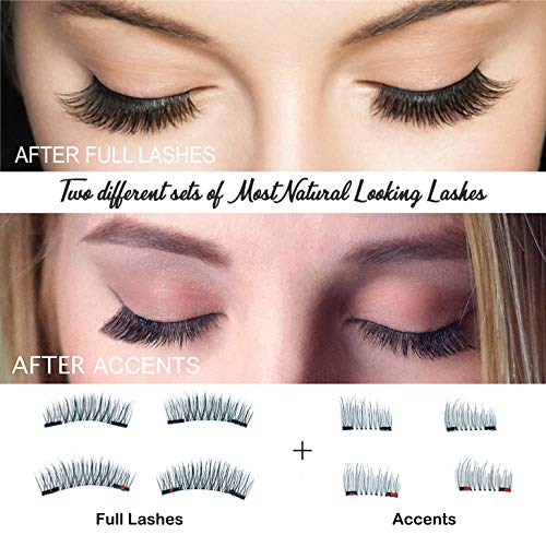 False Magnetic Eyelashes Full Set [With APPLICATOR, BRUSH and eBOOK] The Best Fake Eye Lashes Magnet - Dual Magnets Eyelash Extensions - Natural Look | No Glue, Reusable (Accents + Full Size) - Thumbnail 5