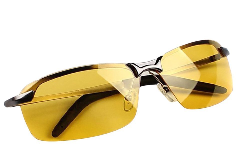 ZUMUiiButterme Night Vision Goggles UV Protection Anti-Glare Polarized Safe Driving Glasses with Clear Yellow Lens