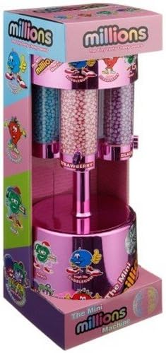 Nerosworld Tiny Tasty Chewy Mini MIllions Sweet Dispenser Machine - Christmas Confectionery - Pink/Blue (pink)