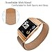 hooroor for Fitbit Ionic Bands Small and Large for Women Men, Fully Magnetic Closure Clasp Mesh Loop Milanese Stainless Steel Metal Band (Burnt Orange, Small)