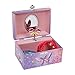 JewelKeeper Butterfly Flower Music Jewelry Box, Purple and Pink Design, Waltz of the Flowers Tune