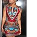 BEAUTYVAN New Women Summer Casual Sleeveless Traditional African Print Party Dress (XL, Hot Pink)
