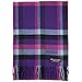 100% Cashmere Scarf Made in Scotland Wool Buffalo Tartan Windowpane Check Plaid (Hot Pink Blue Purple Black)