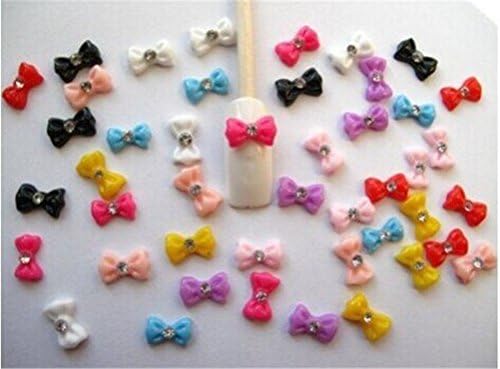 Niwota 45pcs 3d Mix Bow/ Rhinestone Nail Art for Nails/ Cellphones
