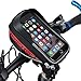 MOREZONE Bike Handlebar Bag Bicycle Pouch,Cycling Frame Bag Phone Mount Holder For iPhone 7 7Plus 6 6plus Below 5.5 Inch Waterproof Front Bags(Red)