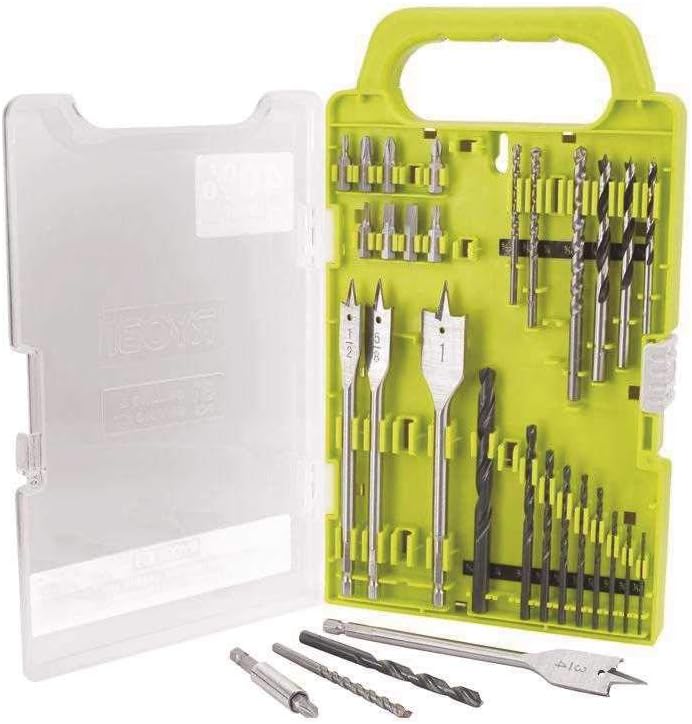 Ryobi A983102 31-Piece Black Oxide Drilling and Driving Bit Kit for Wood Metal, Plastic, and Masonry, Lime Green - Image 4