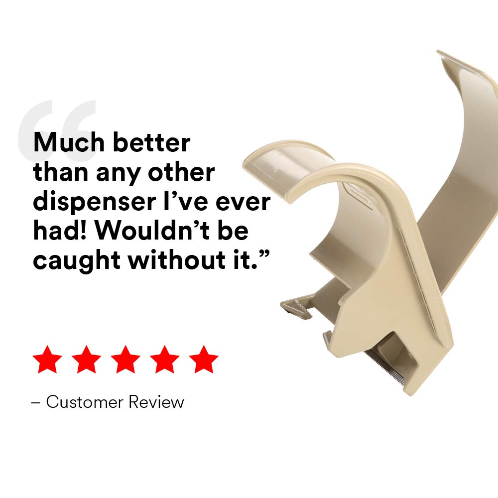 Scotch H122 Industrial Packing Tape Dispenser with Built-In Brake for 2" Tape – Lightweight and Compact for Commercial Packaging, Shipping, Moving, Carton and Box Sealing, Gray: Industrial & Scientific