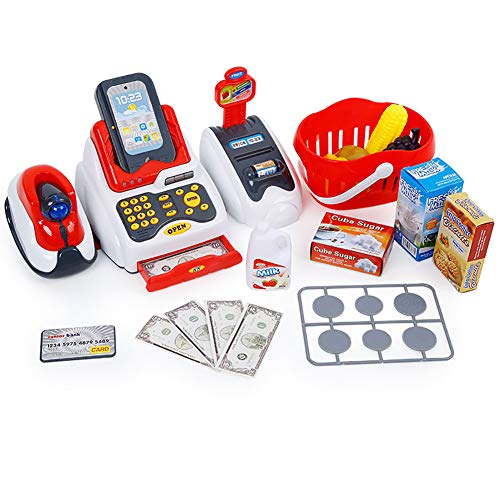 Ahagut Kasse Kinder Spielzeug Kaufladen Kaufmannsladen Zubehör Rollenspiel Kinderkasse Registrierkasse Kreditkartenleser… – Bild 3