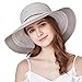 SOMALER Women Floppy Sun Hat Summer Wide Brim Beach Cap Packable Cotton Straw Hat for Travel Light Grey