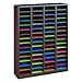 Safco Products E-Z Stor Wood Literature Organizer, 60 Compartment, 9331MH, Mahogany, Durable Construction, Removable Shelves, Plastic Label Holders