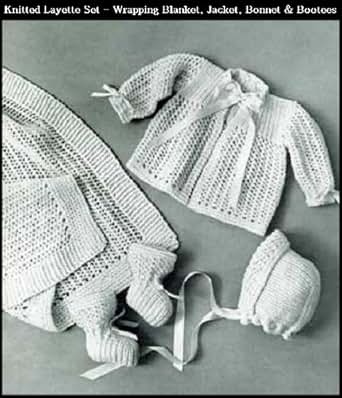 Knitted Infants Layette Set 4 Vintage Baby Knitting Patterns Wrapping Blanket Jacket Bonnet Bootees Quick Knit Baby Book Book 728 - 